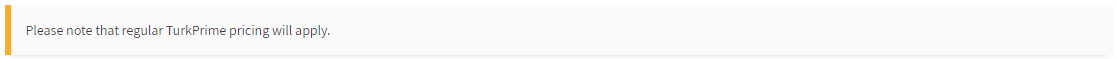 TurkPrime pricing message