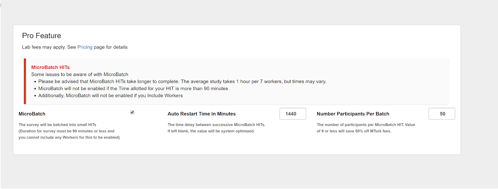 TurkPrime Microbatch Pro Feature