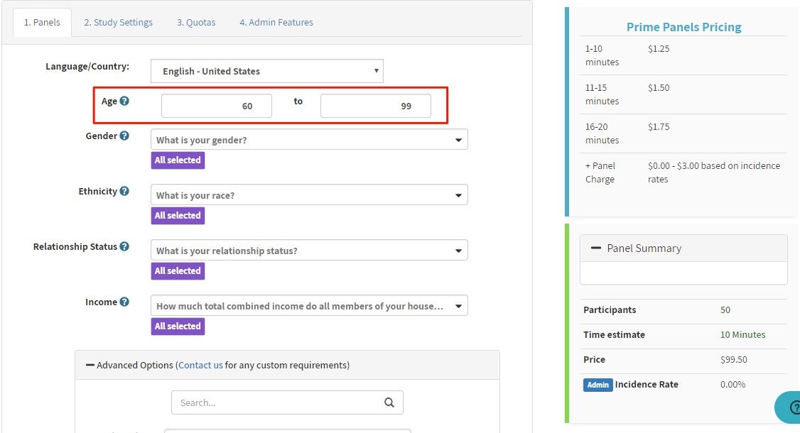 TurkPrime Prime Panel's Age Panel